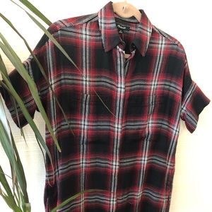 Madewell Short Sleeve Flannel Blouse